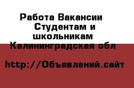 Работа Вакансии - Студентам и школьникам. Калининградская обл.